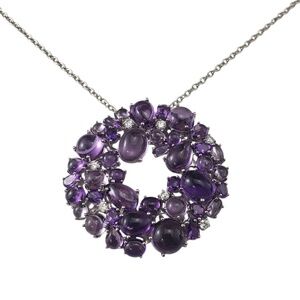 Roberto Coin 18K Gold Amethyst & Diamond Shanghai Wreath Pendant Necklace #22533